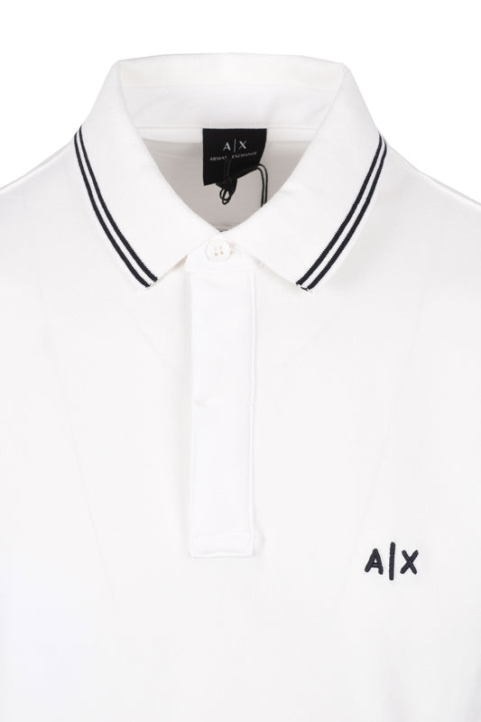 Armani Exchange Tipped Polo Shirt Off White