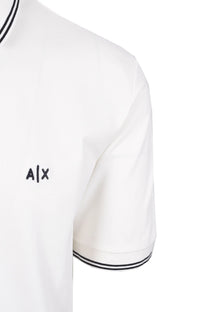Armani Exchange Tipped Polo Shirt Off White Armani Exchange