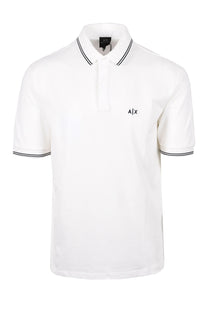 Armani Exchange Tipped Polo Shirt Off White Armani Exchange