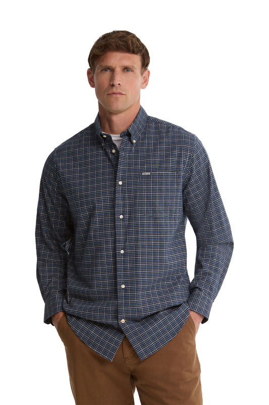 BARBOUR ALDERWOOD SHIRT NAVY Barbour Michael Stewart Menswear  Shirts