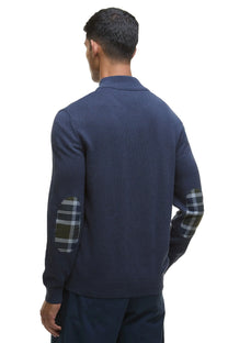 BARBOUR AVOCH HALF ZIP NAVY MARL Barbour
