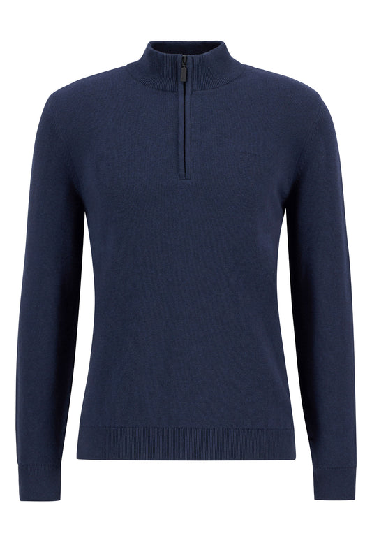 BARBOUR AVOCH HALF ZIP NAVY MARL