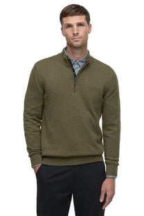 BARBOUR AVOCH HALF ZIP OLIVE MARL Barbour