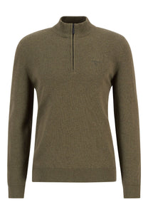 BARBOUR AVOCH HALF ZIP OLIVE MARL Barbour