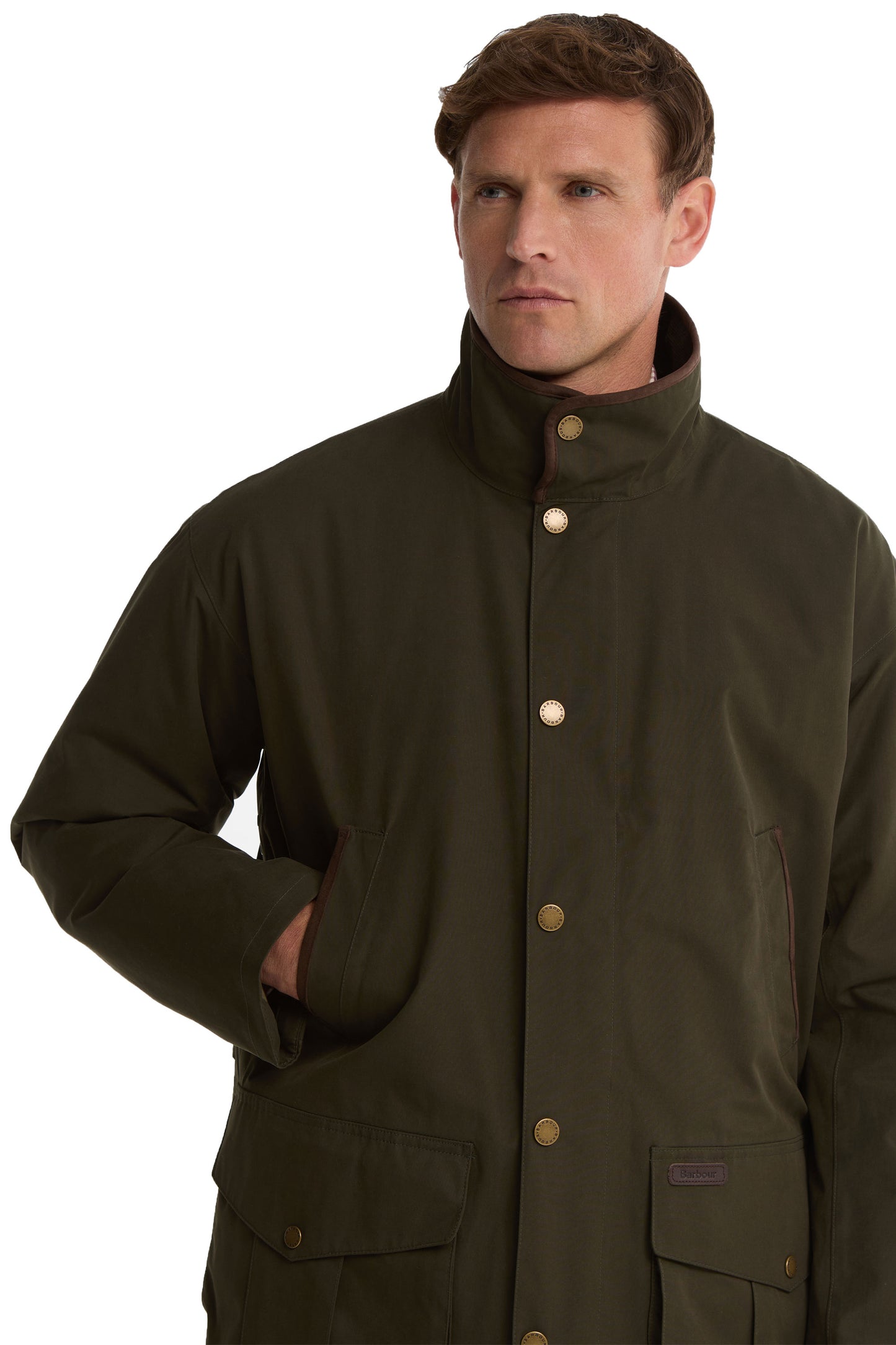 BARBOUR BROMFIELD JACKET DARK OLIVE Barbour Michael Stewart Menswear  Jackets