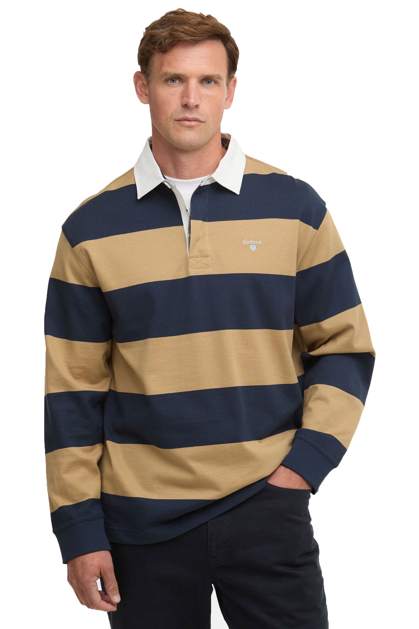 BARBOUR BROOME RUGBY SHIRT NAVY/TRENCH