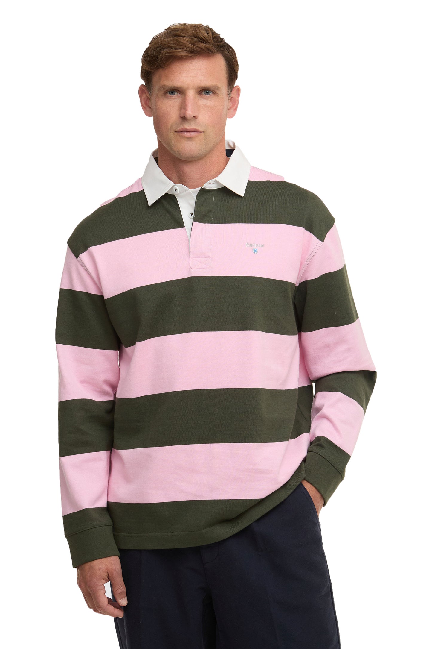 BARBOUR BROOME RUGBY SHIRT PINK