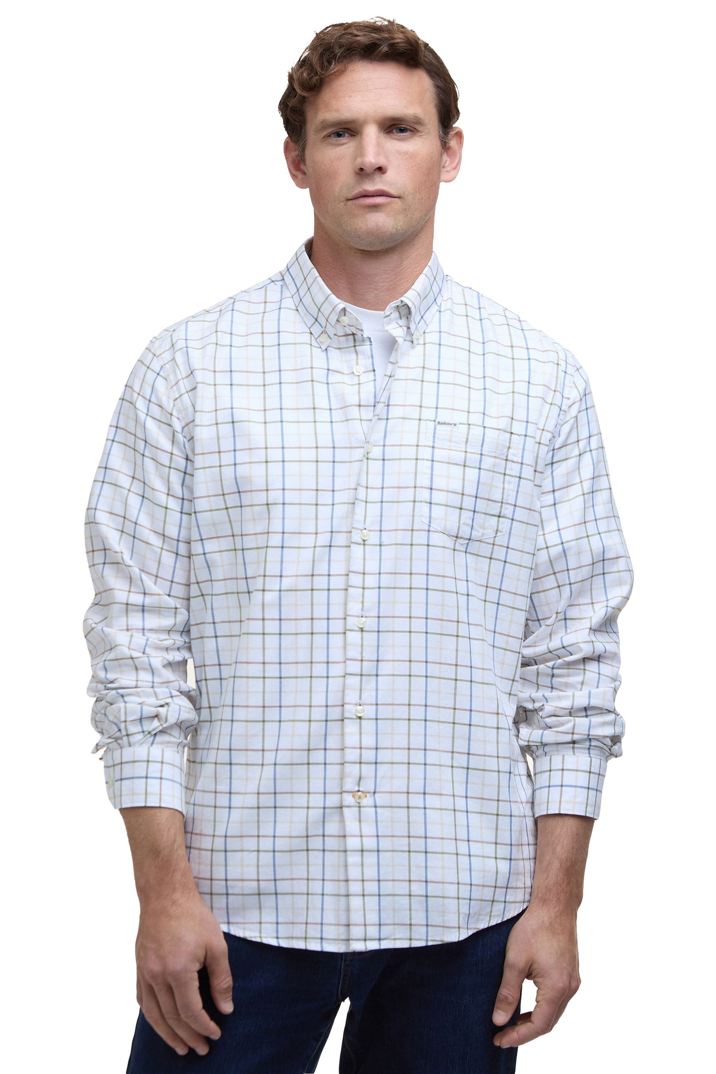 BARBOUR CASWELL TATTERSALL SHIRT PINE GREEN