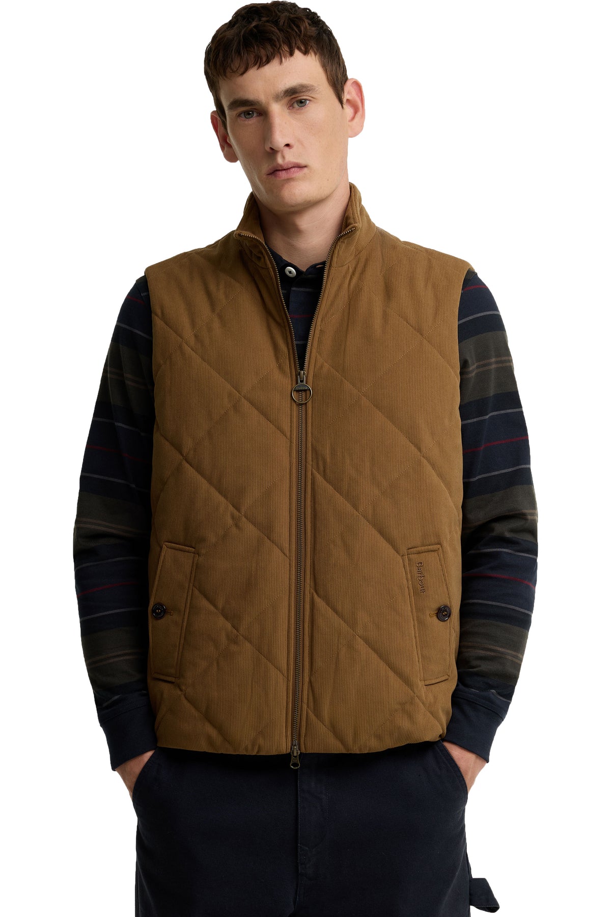 BARBOUR CORDEN GILET | DARK SAND