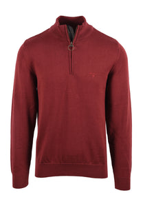 BARBOUR COTTON HALF ZIP RUSSET Barbour Michael Stewart Menswear  Knitwear