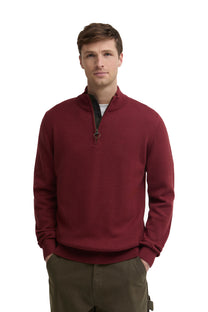 BARBOUR COTTON HALF ZIP RUSSET Barbour Michael Stewart Menswear  Knitwear