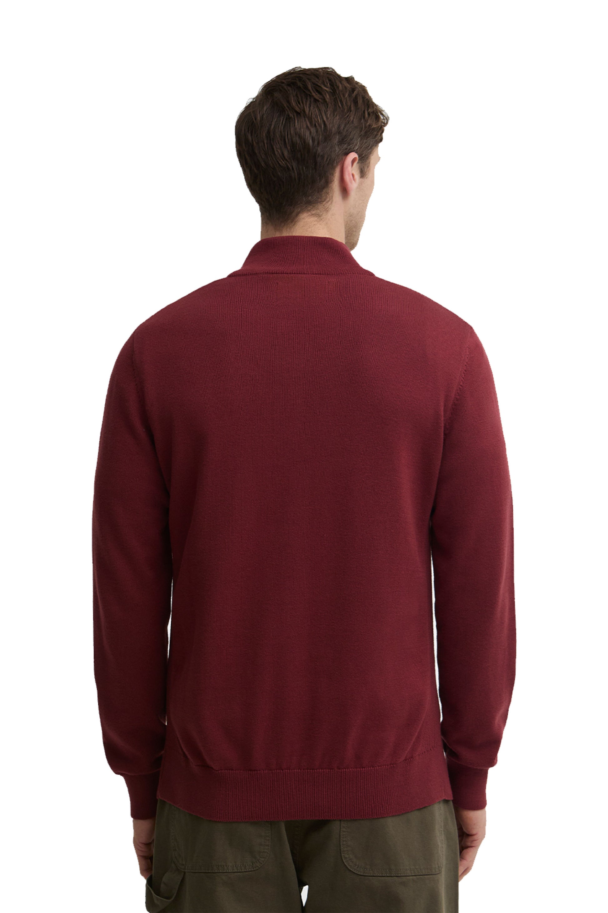 BARBOUR COTTON HALF ZIP RUSSET Barbour Michael Stewart Menswear  Knitwear