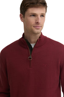 BARBOUR COTTON HALF ZIP RUSSET Barbour Michael Stewart Menswear  Knitwear