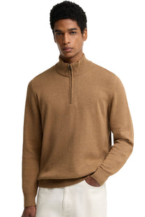 BARBOUR COTTON HALF ZIP SANDSTONE Barbour Michael Stewart Menswear  Knitwear