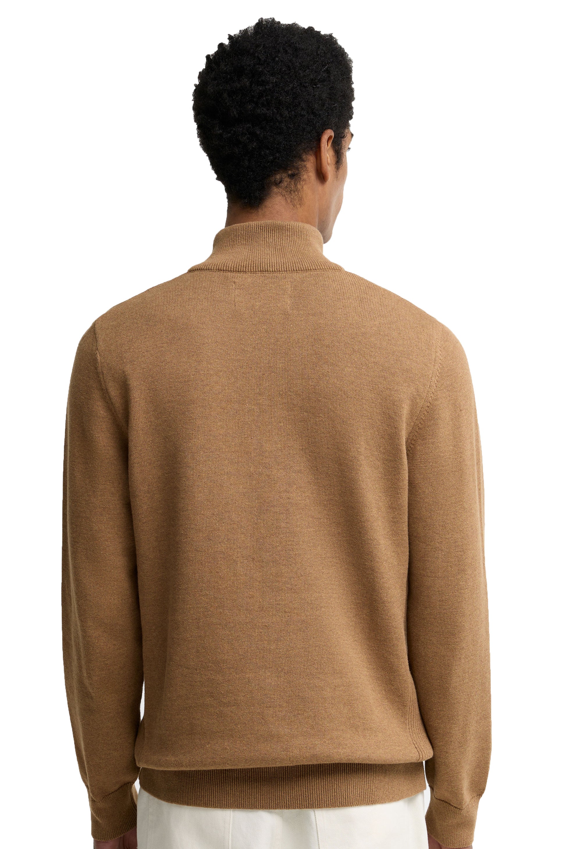 BARBOUR COTTON HALF ZIP SANDSTONE Barbour Michael Stewart Menswear  Knitwear