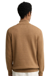BARBOUR COTTON HALF ZIP SANDSTONE Barbour Michael Stewart Menswear  Knitwear