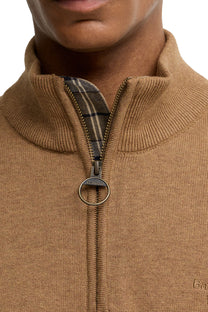 BARBOUR COTTON HALF ZIP SANDSTONE Barbour Michael Stewart Menswear  Knitwear