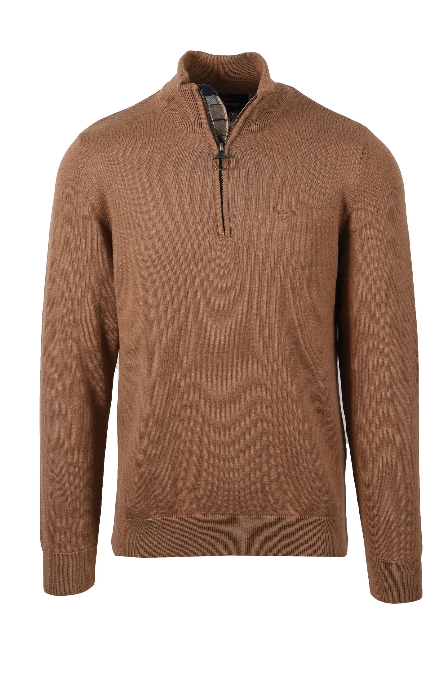 BARBOUR COTTON HALF ZIP SANDSTONE Barbour Michael Stewart Menswear  Knitwear