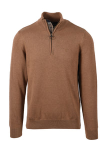 BARBOUR COTTON HALF ZIP SANDSTONE Barbour Michael Stewart Menswear  Knitwear