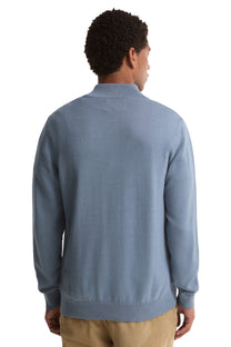 BARBOUR COTTON HALF ZIP TARN BLUE Barbour Michael Stewart Menswear  Knitwear
