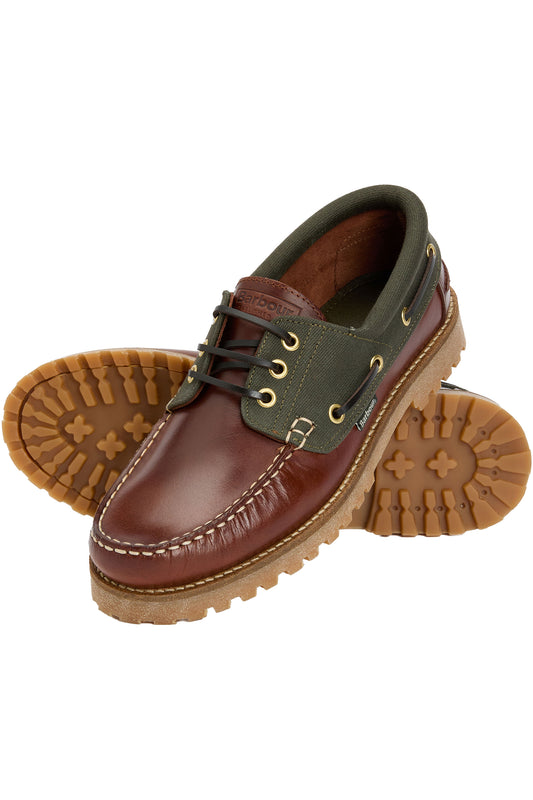 BARBOUR DECK BOAT SHOE MAHOGANY