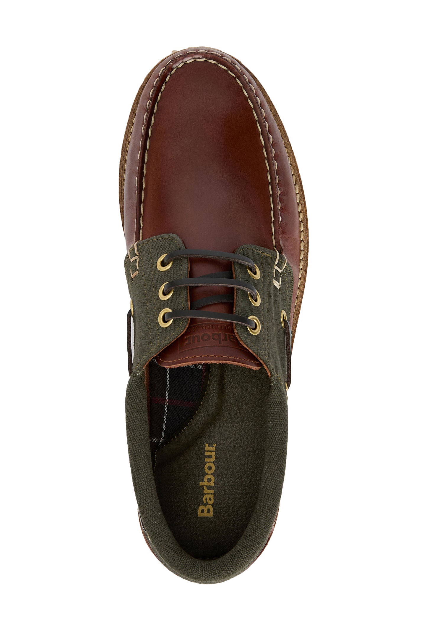 BARBOUR DECK BOAT SHOE MAHOGANY