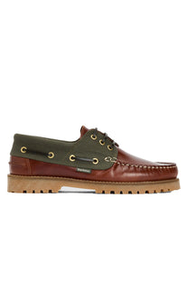 BARBOUR DECK BOAT SHOE MAHOGANY Barbour