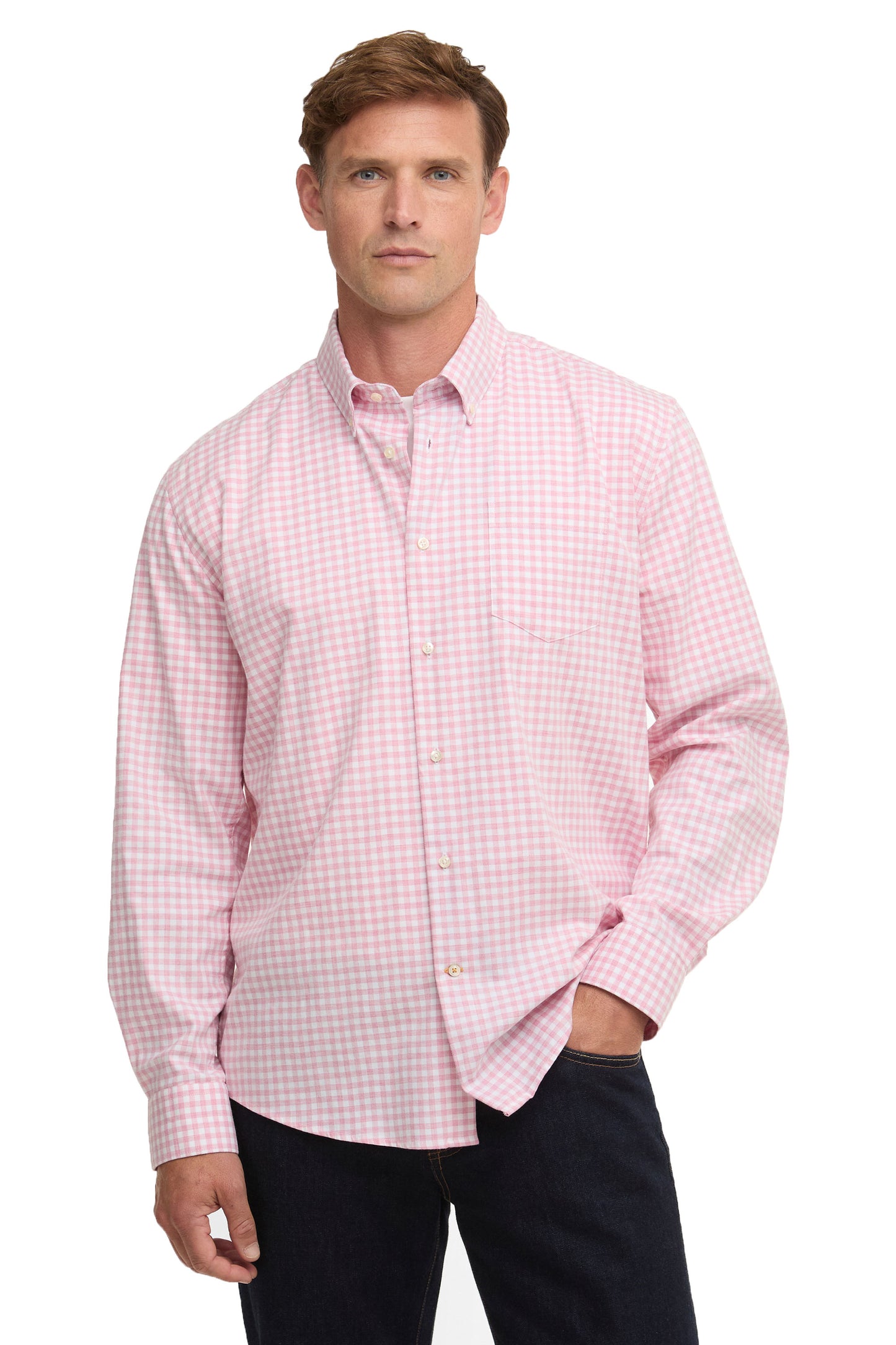 BARBOUR GINGHAM AUKSIDE SHIRT PINK