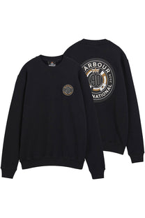 BARBOUR INTERNATIONAL 90TH ANNIVERSARY SWEATSHIRT BLACK Barbour International Michael Stewart Menswear  Sweatshirts