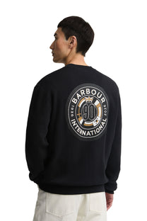 BARBOUR INTERNATIONAL 90TH ANNIVERSARY SWEATSHIRT BLACK Barbour International Michael Stewart Menswear  Sweatshirts