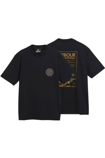 BARBOUR INTERNATIONAL 90TH ANNIVERSARY T-SHIRT BLACK Barbour International Michael Stewart Menswear  T-Shirts