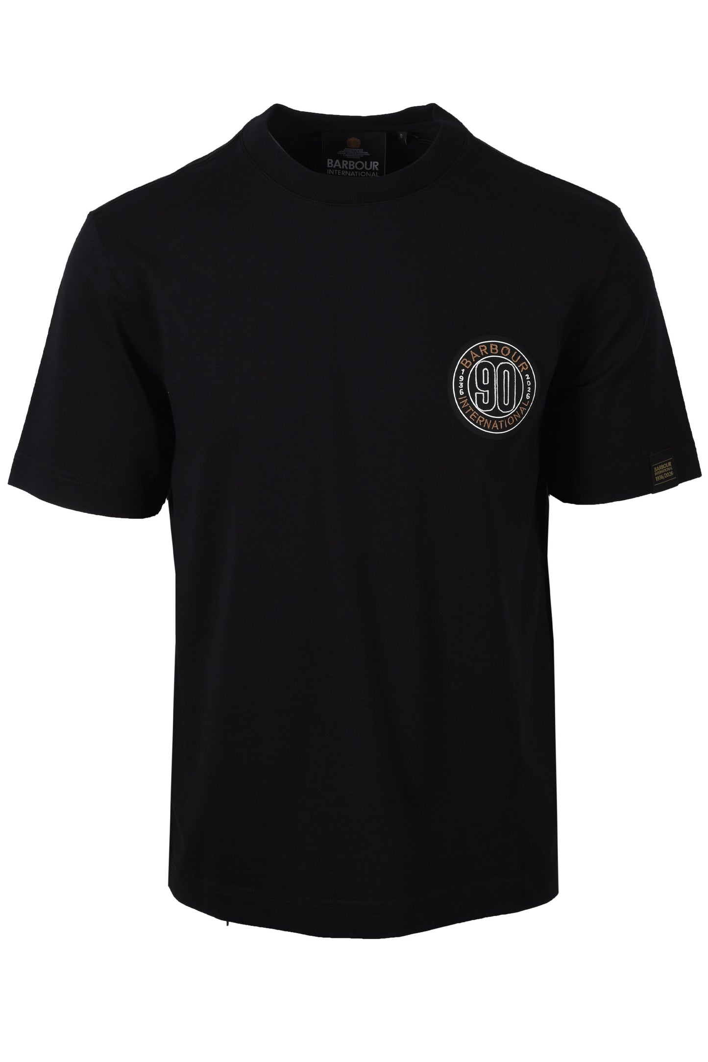 BARBOUR INTERNATIONAL 90TH ANNIVERSARY T-SHIRT BLACK Barbour International Michael Stewart Menswear  T-Shirts