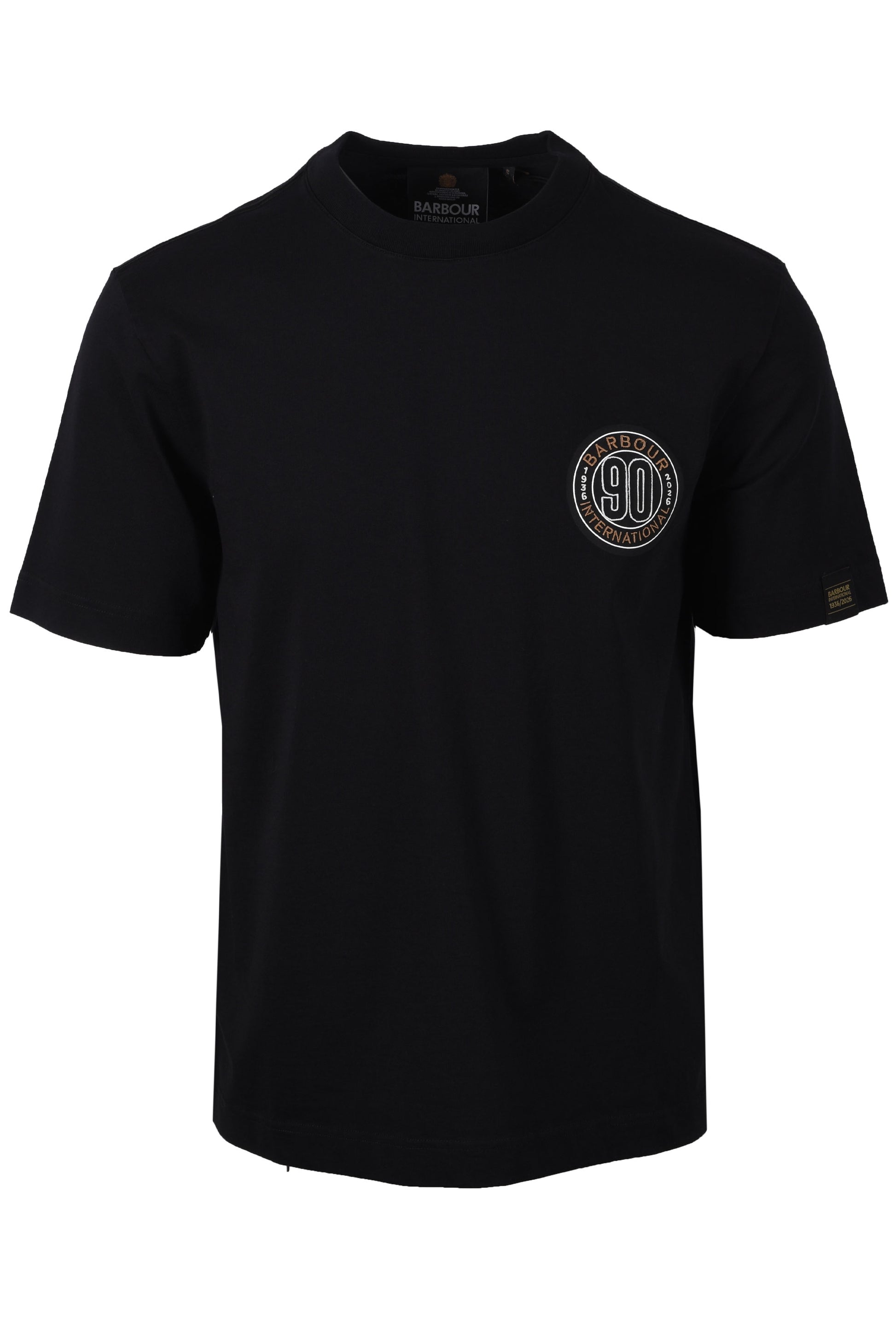 BARBOUR INTERNATIONAL 90TH ANNIVERSARY T-SHIRT BLACK Barbour International Michael Stewart Menswear  T-Shirts