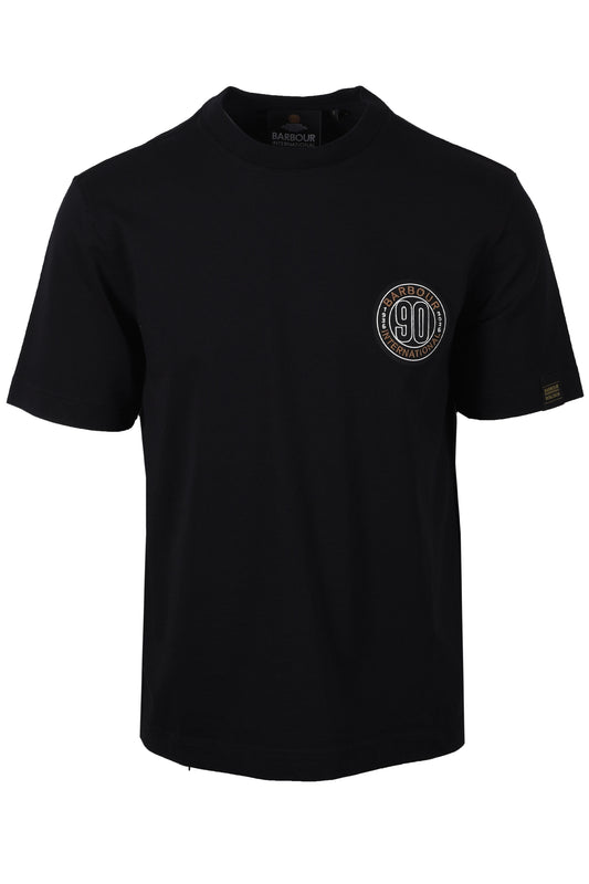 BARBOUR INTERNATIONAL 90TH ANNIVERSARY T-SHIRT BLACK Barbour International Michael Stewart Menswear  T-Shirts