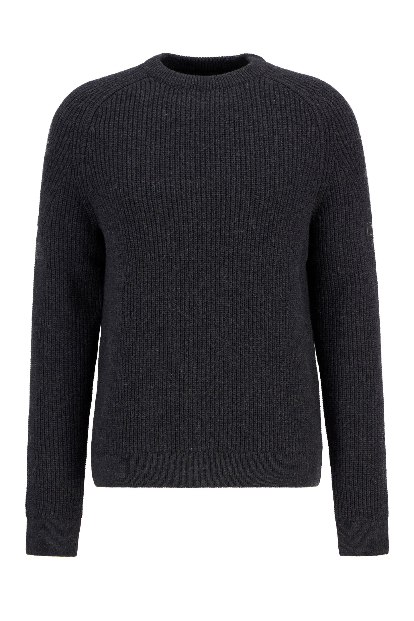 BARBOUR INTERNATIONAL CHESTER CREW KNITTED JUMPER CHARCOAL