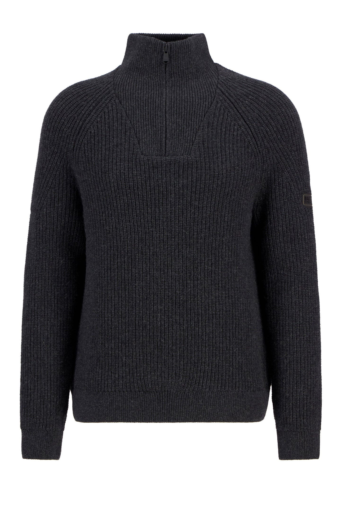 BARBOUR INTERNATIONAL CHESTER FUNNEL KNITTED JUMPER CHARCOAL