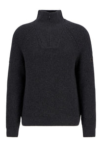 BARBOUR INTERNATIONAL CHESTER FUNNEL KNITTED JUMPER CHARCOAL Barbour International