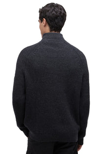 BARBOUR INTERNATIONAL CHESTER FUNNEL KNITTED JUMPER CHARCOAL Barbour International