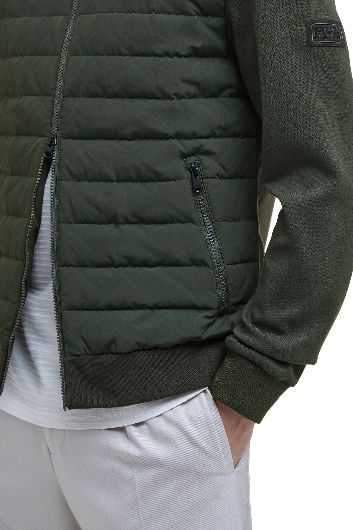 BARBOUR INTERNATIONAL COLLINS QUILTED JACKET SAGE