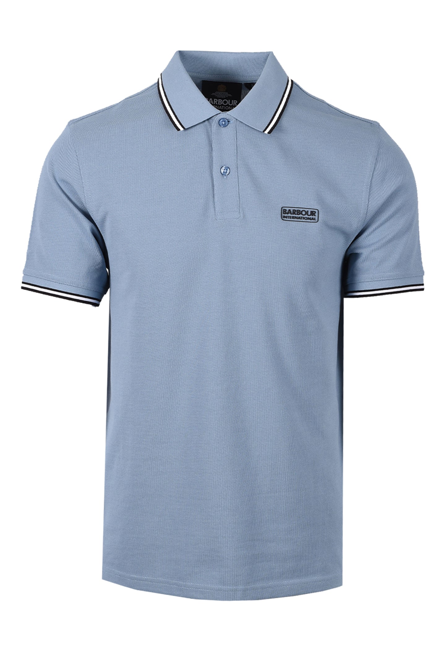BARBOUR INTERNATIONAL EVAN POLO POWDER BLUE Barbour International Michael Stewart Menswear  Polo Shirts