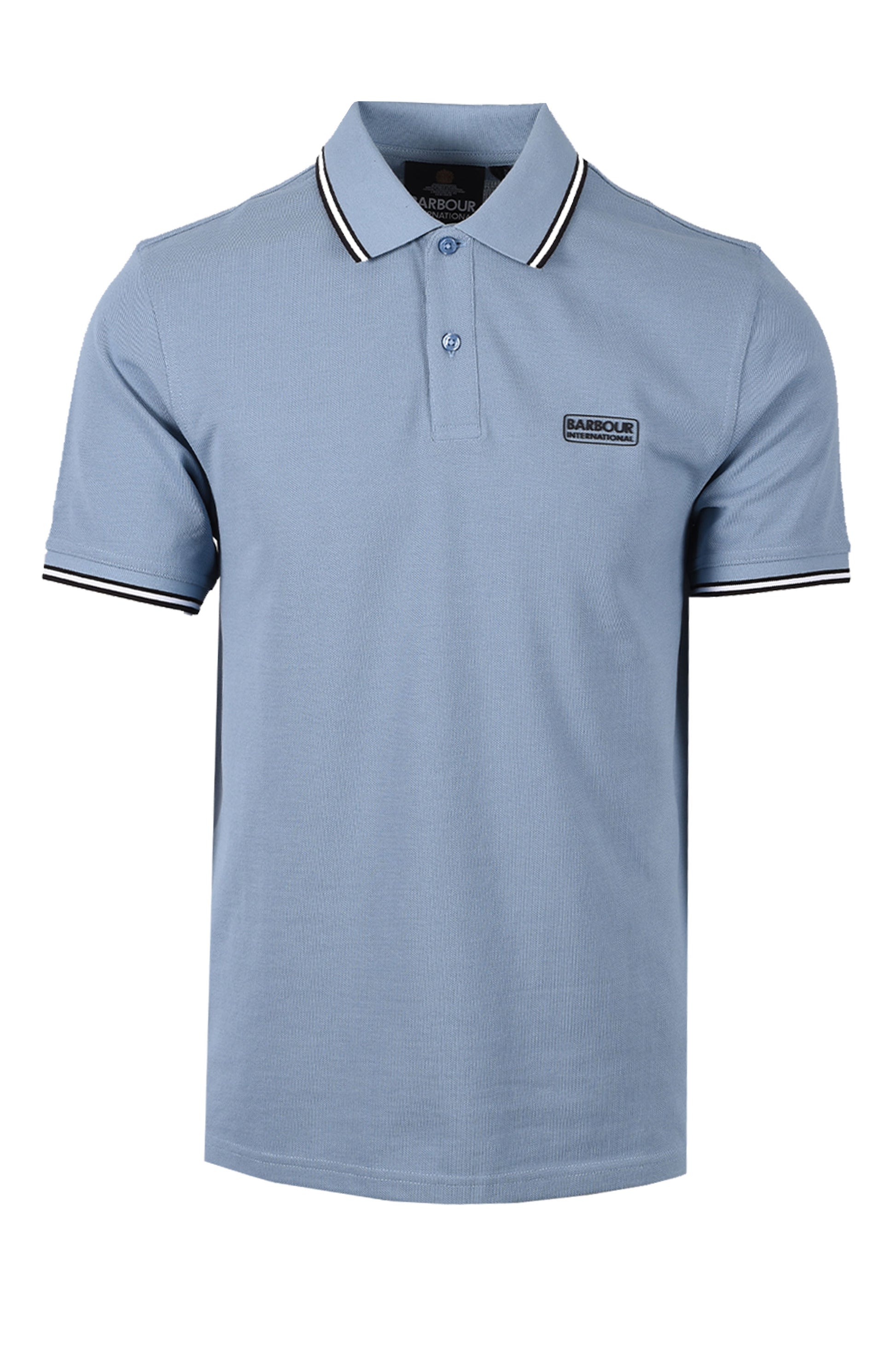 BARBOUR INTERNATIONAL EVAN POLO POWDER BLUE Barbour International Michael Stewart Menswear  Polo Shirts