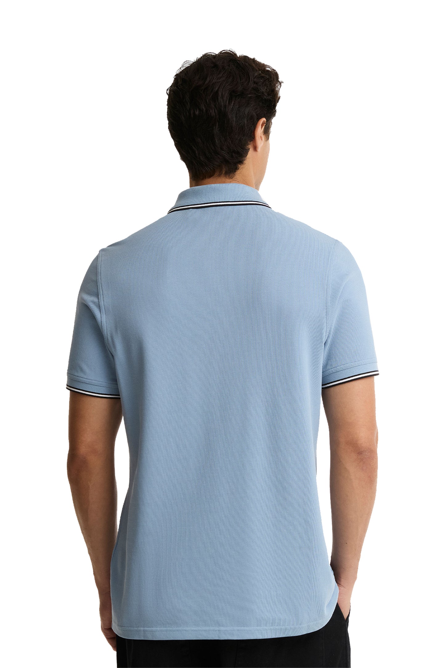BARBOUR INTERNATIONAL EVAN POLO POWDER BLUE Barbour International Michael Stewart Menswear  Polo Shirts