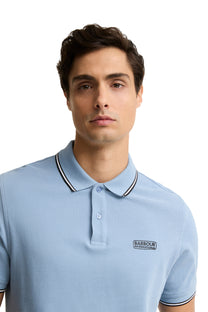 BARBOUR INTERNATIONAL EVAN POLO POWDER BLUE Barbour International Michael Stewart Menswear  Polo Shirts