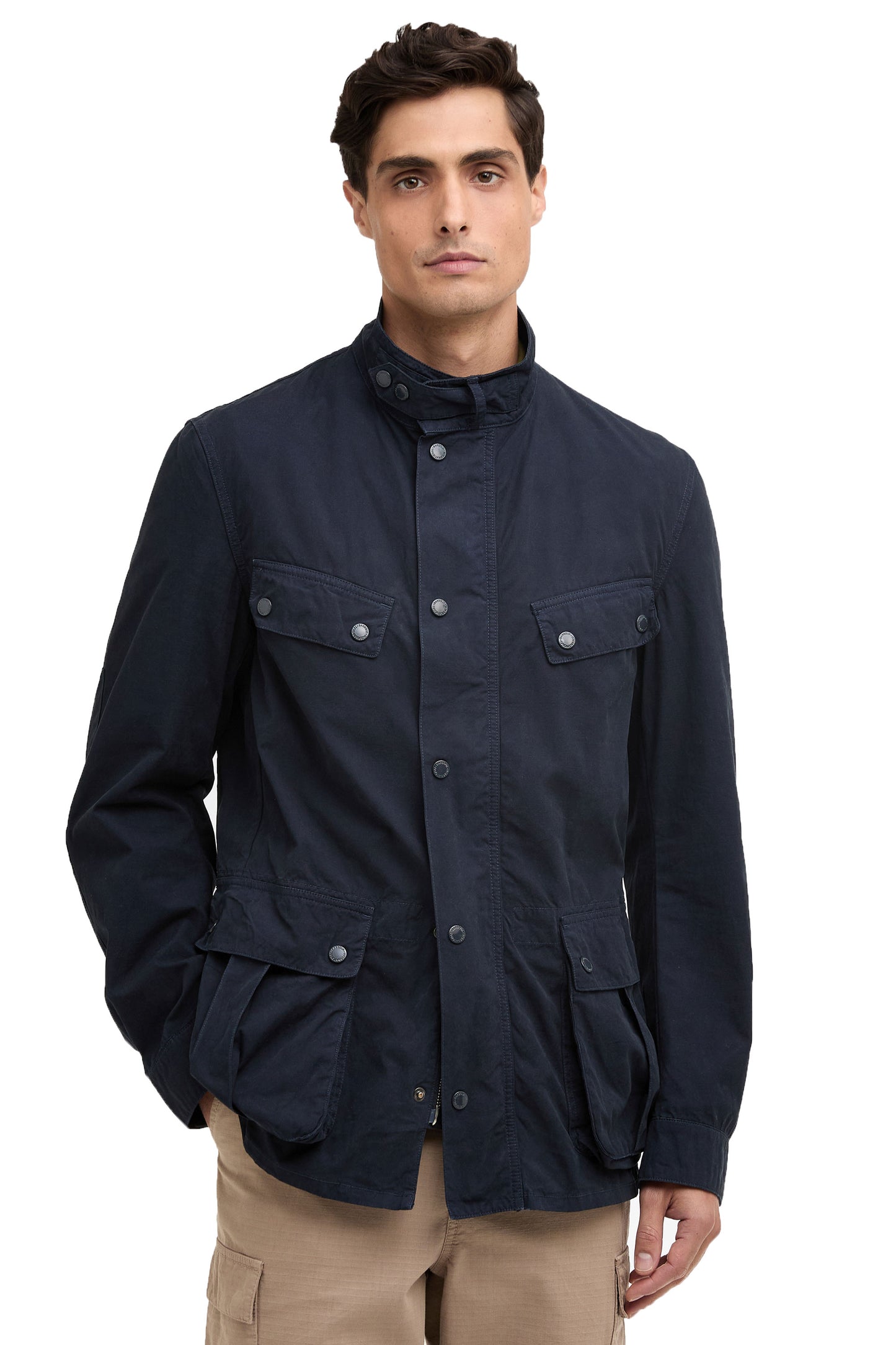 BARBOUR INTERNATIONAL GARMENT DYED CASUAL JACKET NAVY