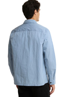 BARBOUR INTERNATIONAL INLINE OVERSHIRT POWDER BLUE Barbour International Michael Stewart Menswear  Shirts