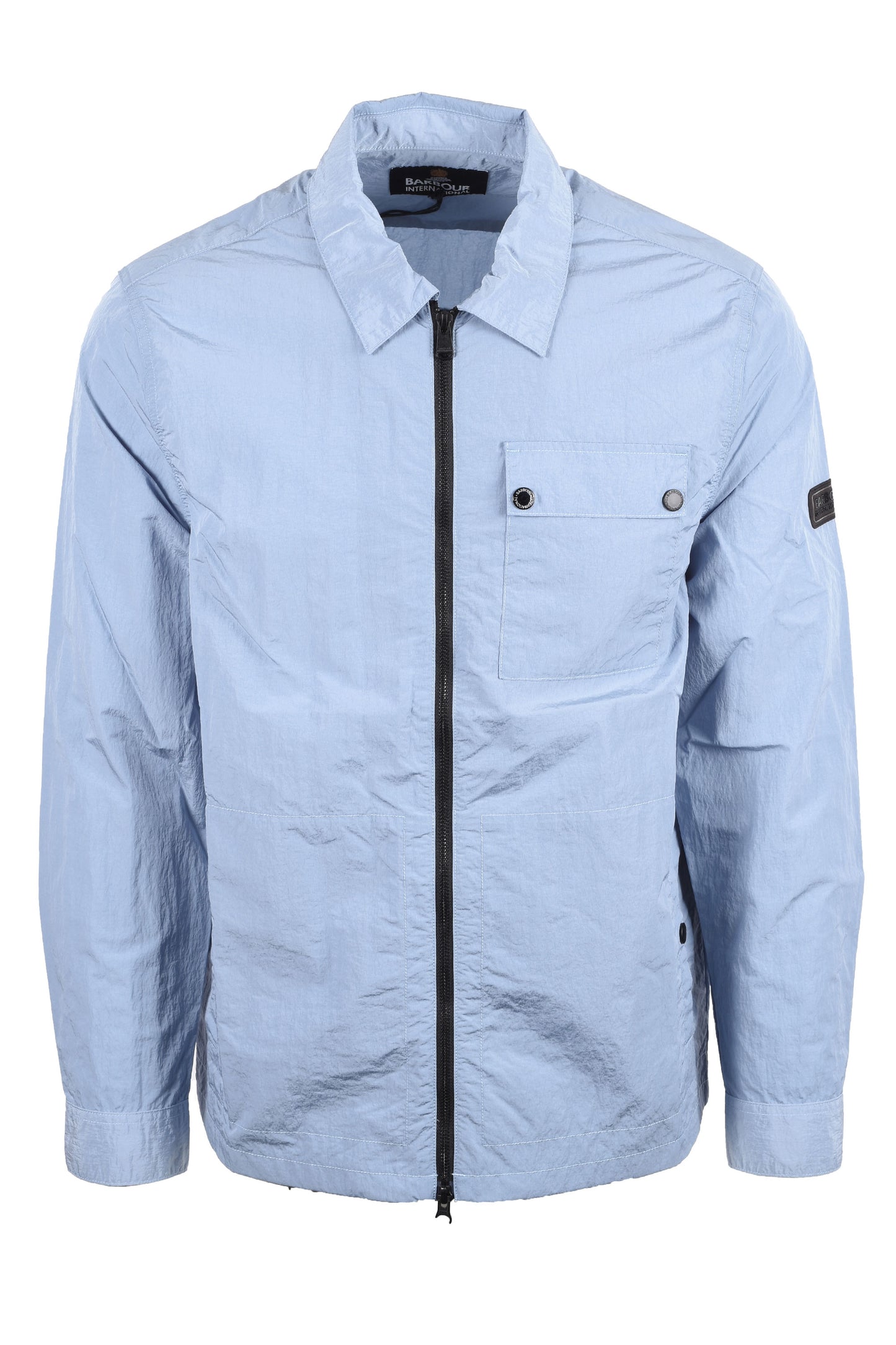 BARBOUR INTERNATIONAL INLINE OVERSHIRT POWDER BLUE Barbour International Michael Stewart Menswear  Shirts