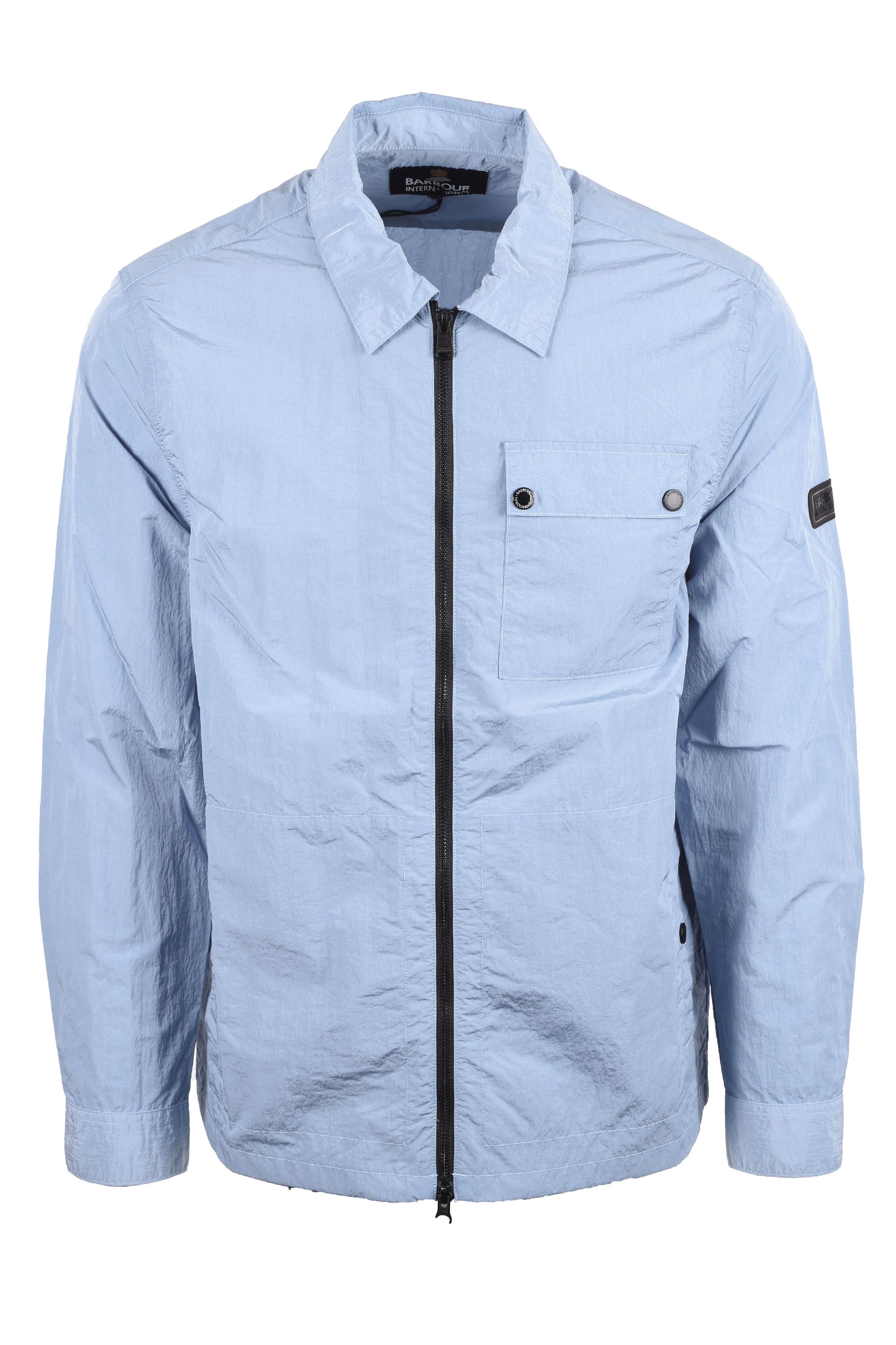 BARBOUR INTERNATIONAL INLINE OVERSHIRT POWDER BLUE Barbour International Michael Stewart Menswear  Shirts