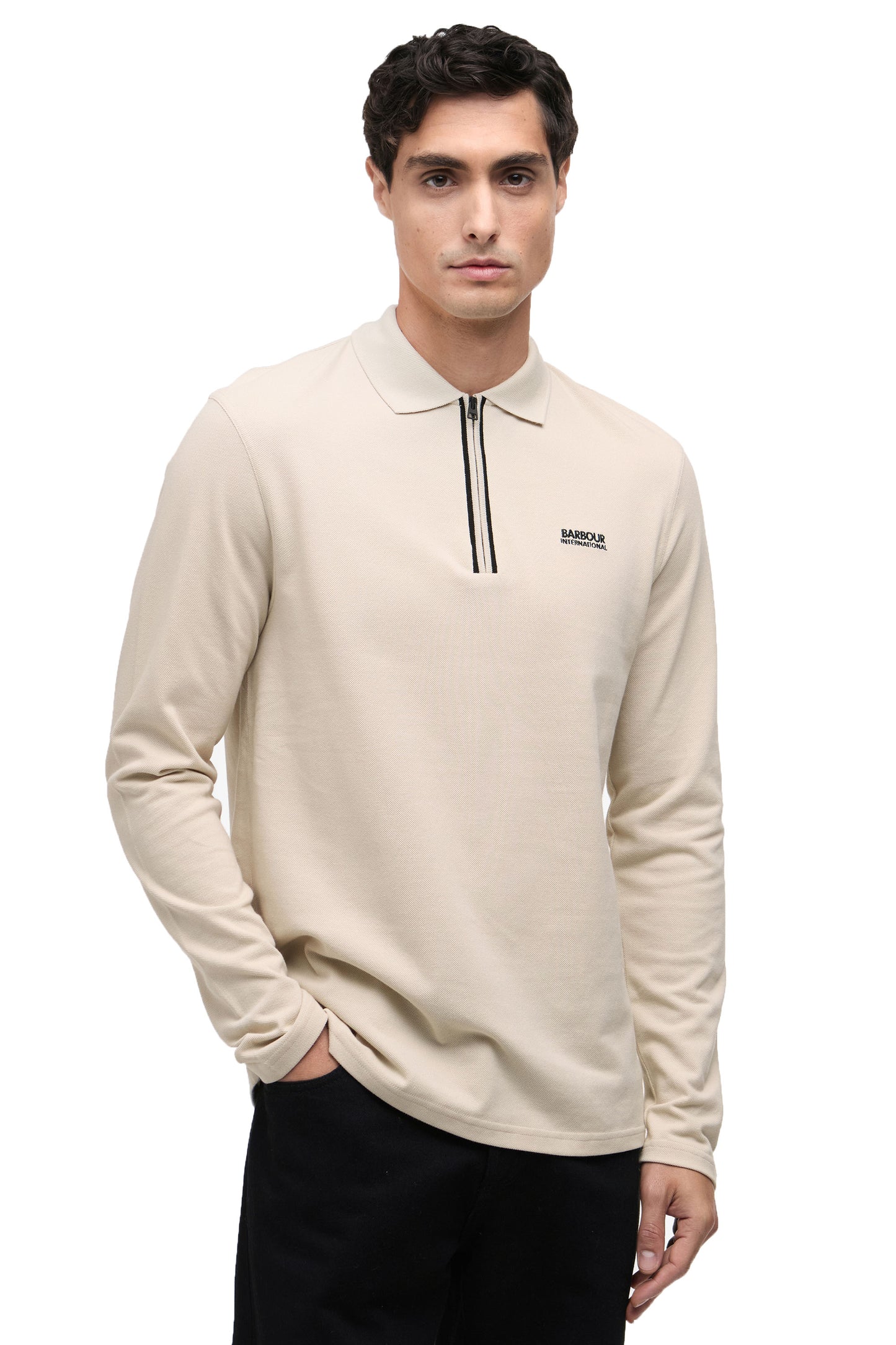 BARBOUR INTERNATIONAL MARSHALL LONG SLEEVE POLO MIST