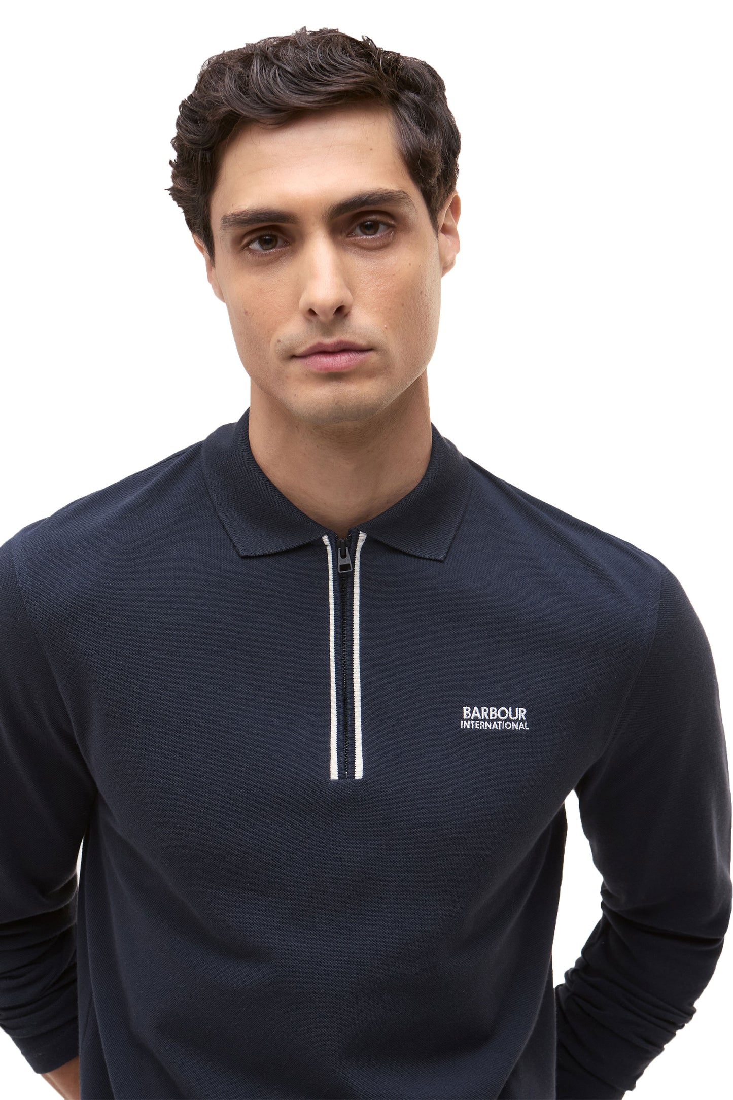 BARBOUR INTERNATIONAL MARSHALL LONG SLEEVE POLO NAVY