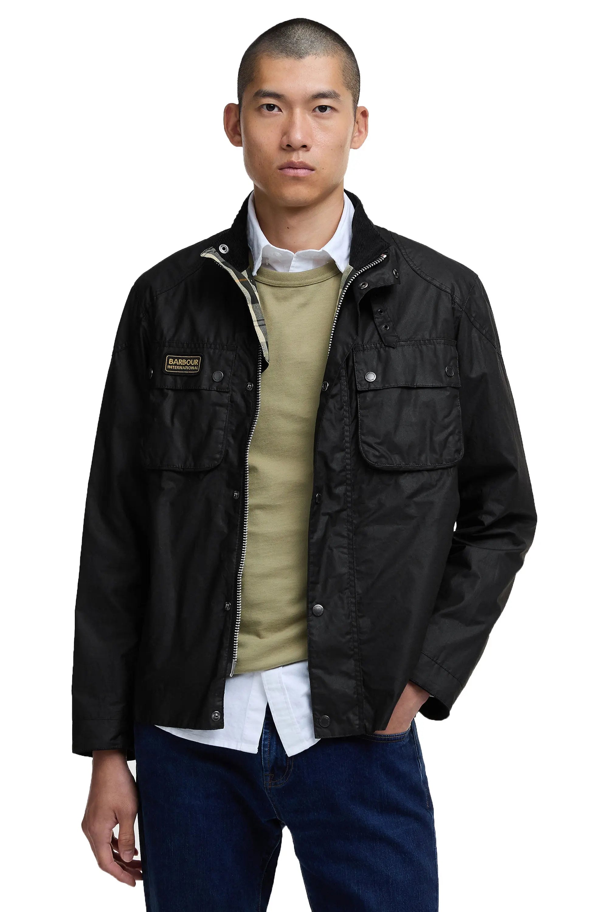BARBOUR INTERNATIONAL MERTON WAX JACKET BLACK – Michael Stewart